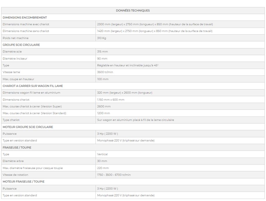 Tsi Super 2600 - Scie à format - DM Italia SRL - 310 kg - Chariot 2600 mm - DMCI3017_5