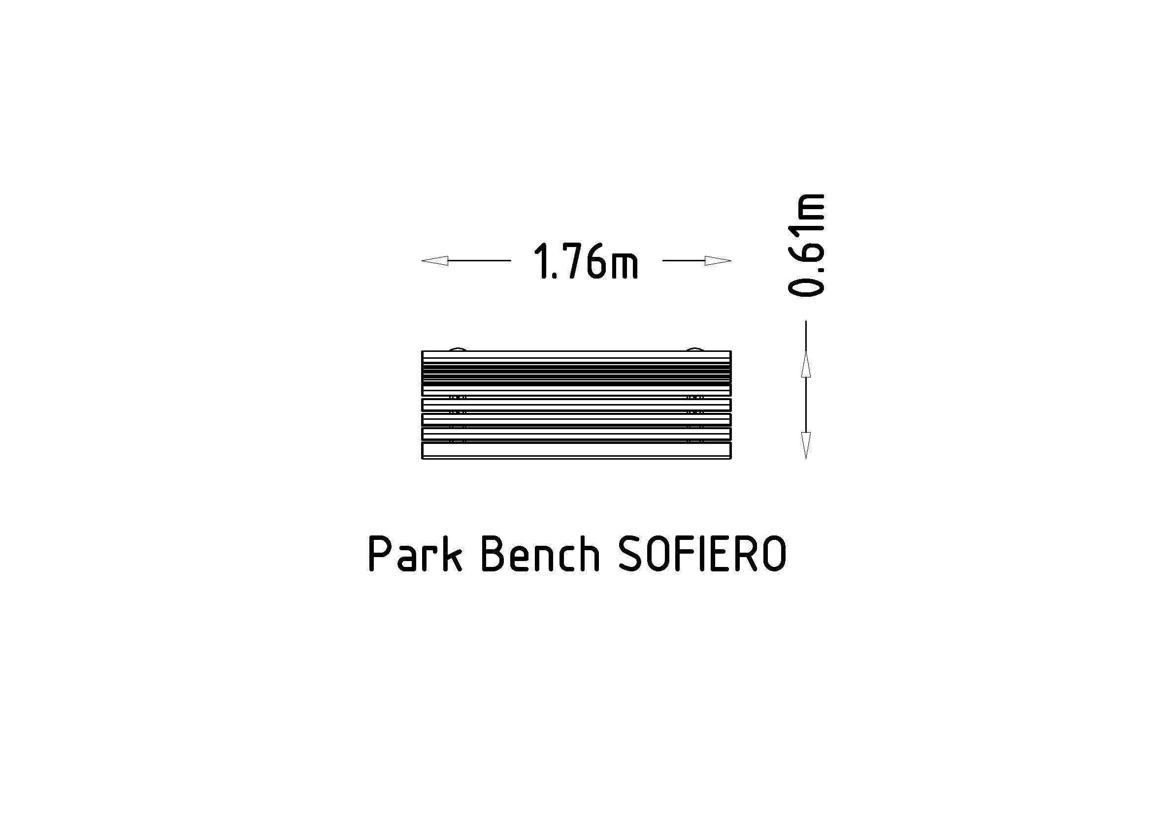 Banc public Sofiero réf 8058448 - Hags - 1760 mm de longueur, montage en 1 heure_5