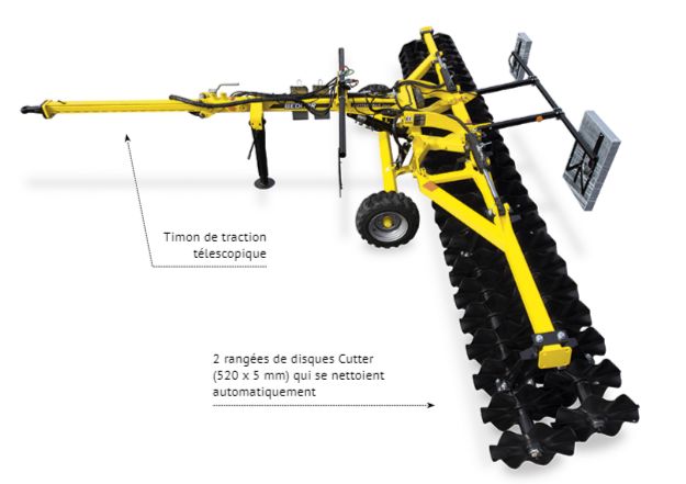 Cutterpack CT - Rouleau agricole BEDNAR - largeur de travail 4,6 à 6,3 m - disques autonettoyants et timon télescopique_5