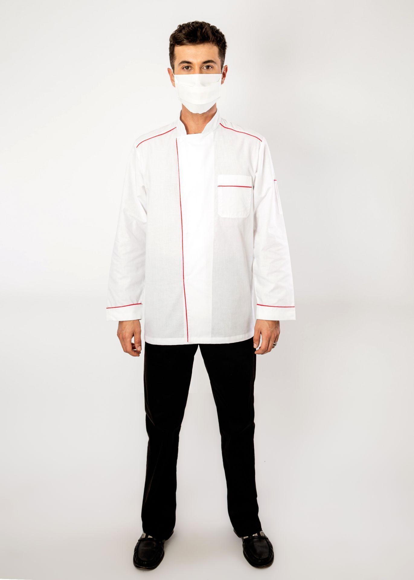 Veste de cuisine mixte - modèle Opio - col mao - personnalisable - Made in France_5