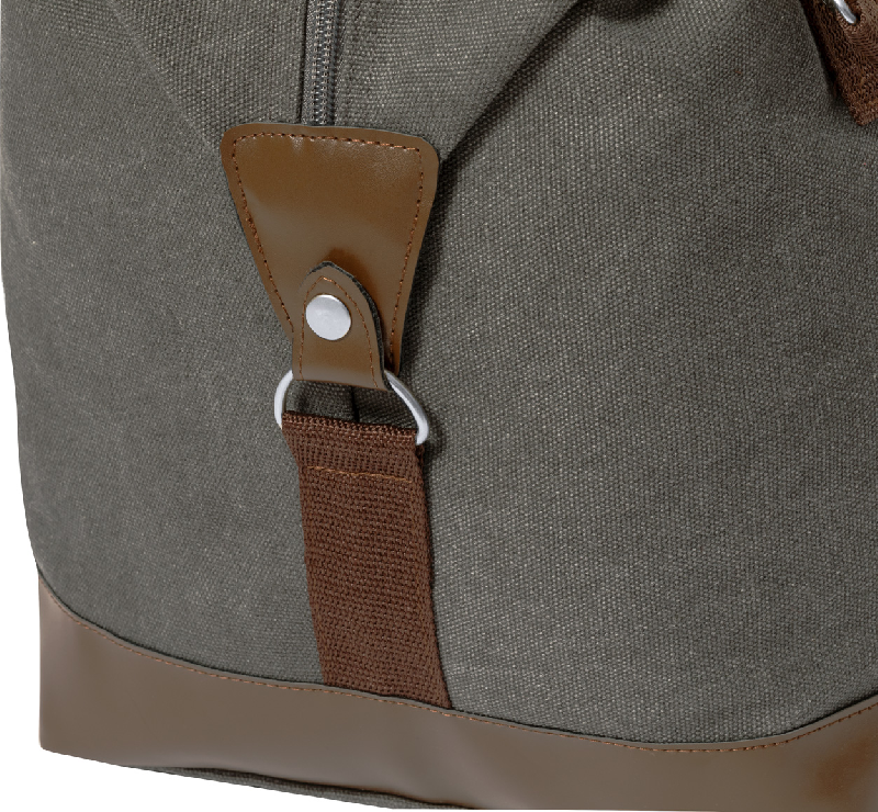 Sac de sport en toile - compartiment zippé - poche frontale - bandoulière réglable - gris foncé - 670 gr_5