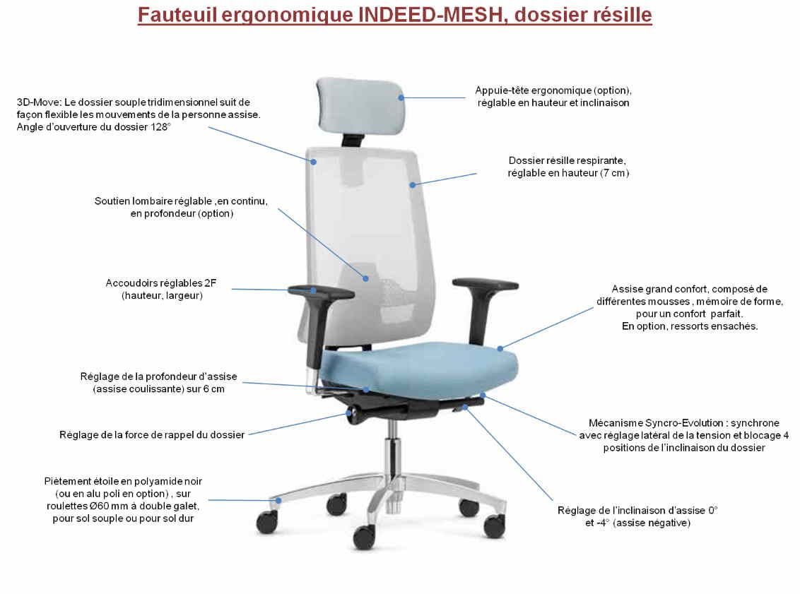 Fauteuil ergonomique de bureau design - écologique et durable - assise rembourrée confortable - INDEED_5