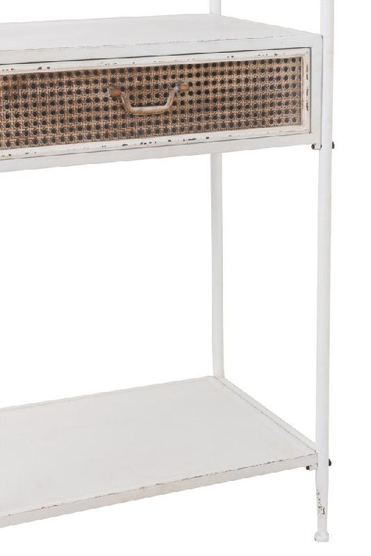 Étagère AKIBE - 1 tiroir, 4 tablettes en métal blanc - Design classique et pratique_5