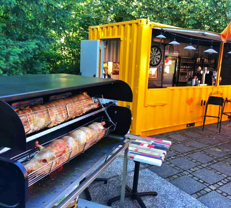 Tournebroche mechoui à gaz module , sur remorque ou sur chariot - mobigrill_5