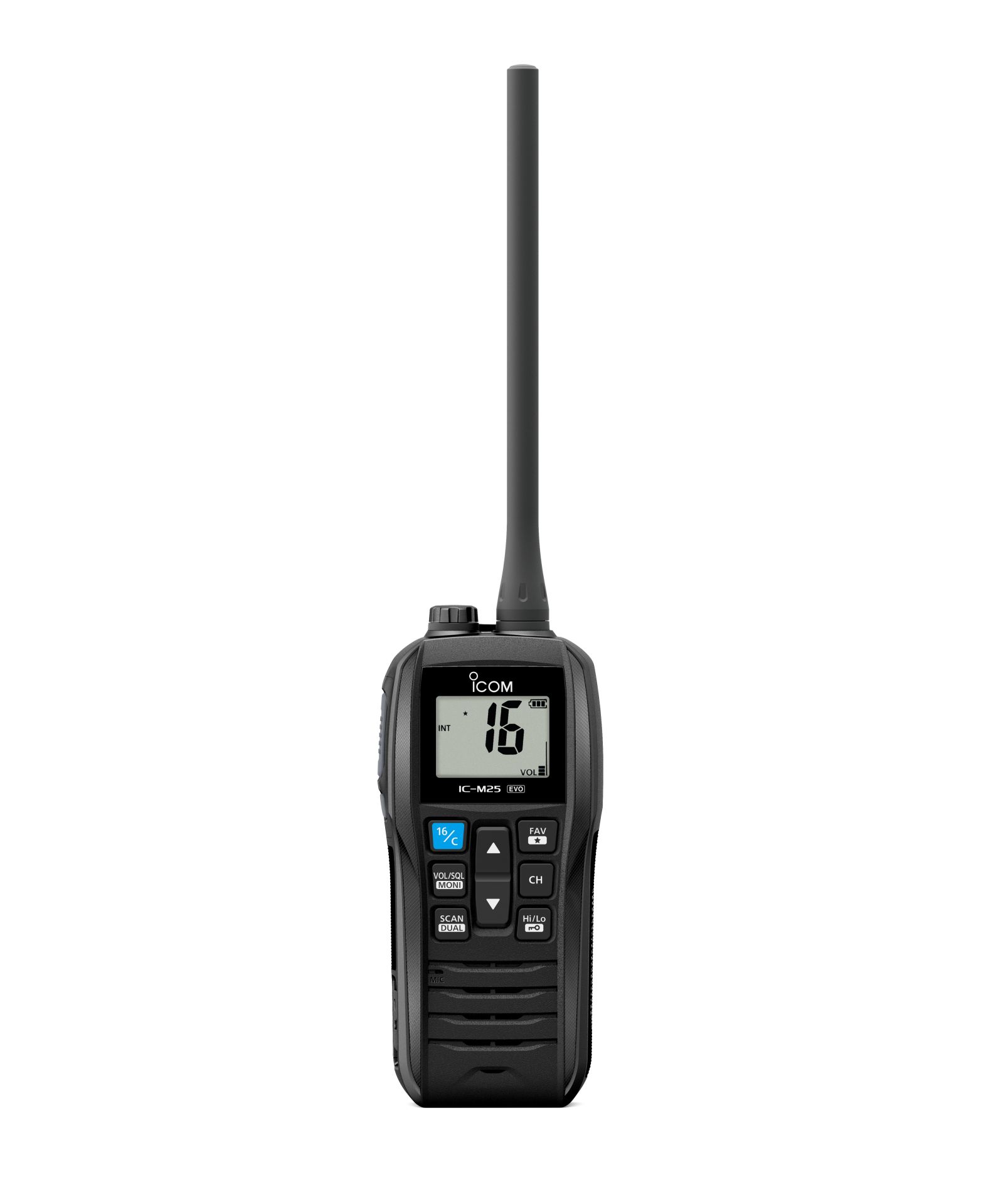 VHF marine portable étanche et intuitive IC-M25EURO EVO - légère, compacte, flottante avec écran LCD et charge USB_5