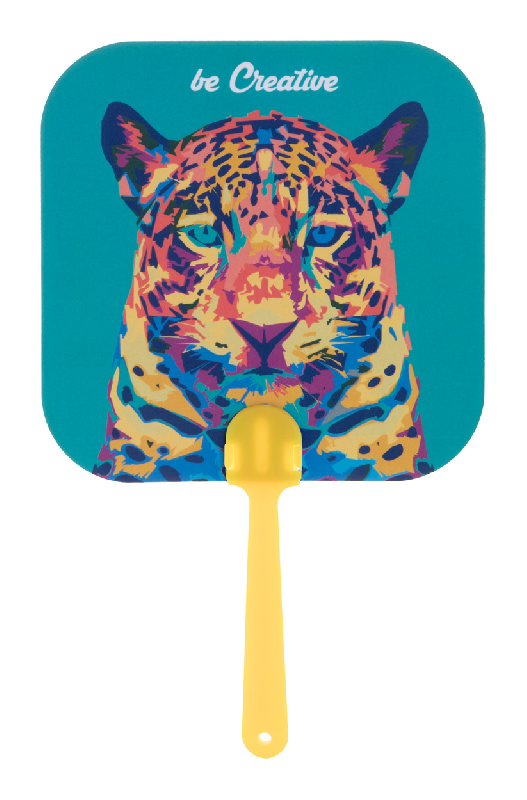 Éventail sur-mesure - poignée plastique et papier stratifié - impression digitale logo - minimum 100 pcs_5