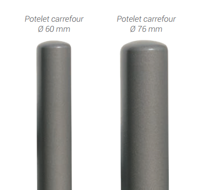Potelet carrefour à chaînes - finition galva - Ø60 ou Ø76mm - 3 finitions disponibles_5