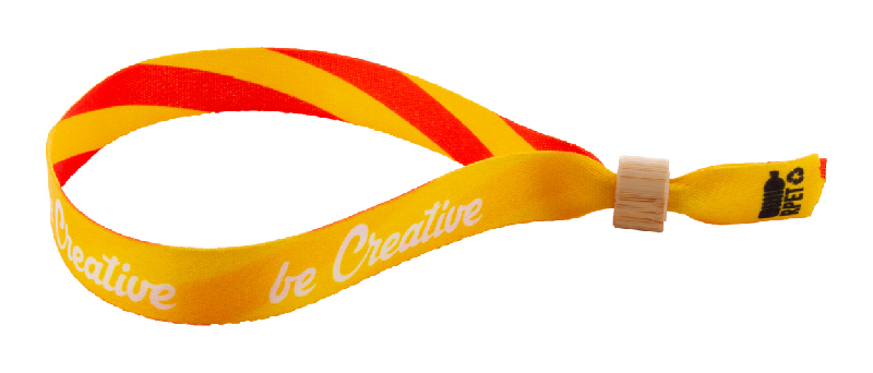 Bracelet festival personnalisé en polyester RPET - Fermoir bambou - Impression recto-verso_5