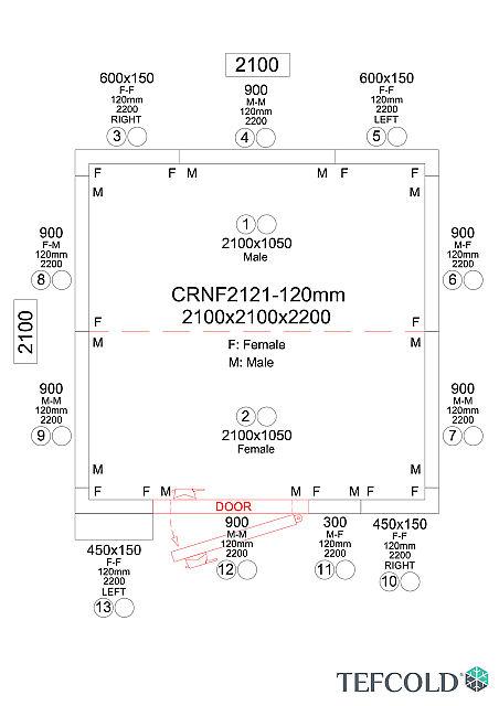Chambre froide négative 6,78 m3 (2100 x 2100 x 2200 m) avec monobloc de paroi_5