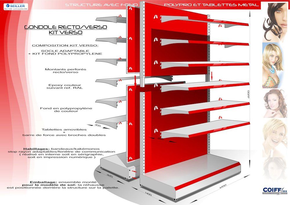 Présentoir publicitaire optimisé pour communication en magasin