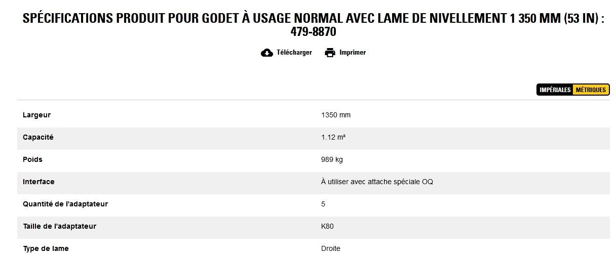 479-8870 godet d'excavation à usage normal avec lame de nivellement - caterpillar finance france - 1 350 mm (53 in) - capacité 1.12 m³_5