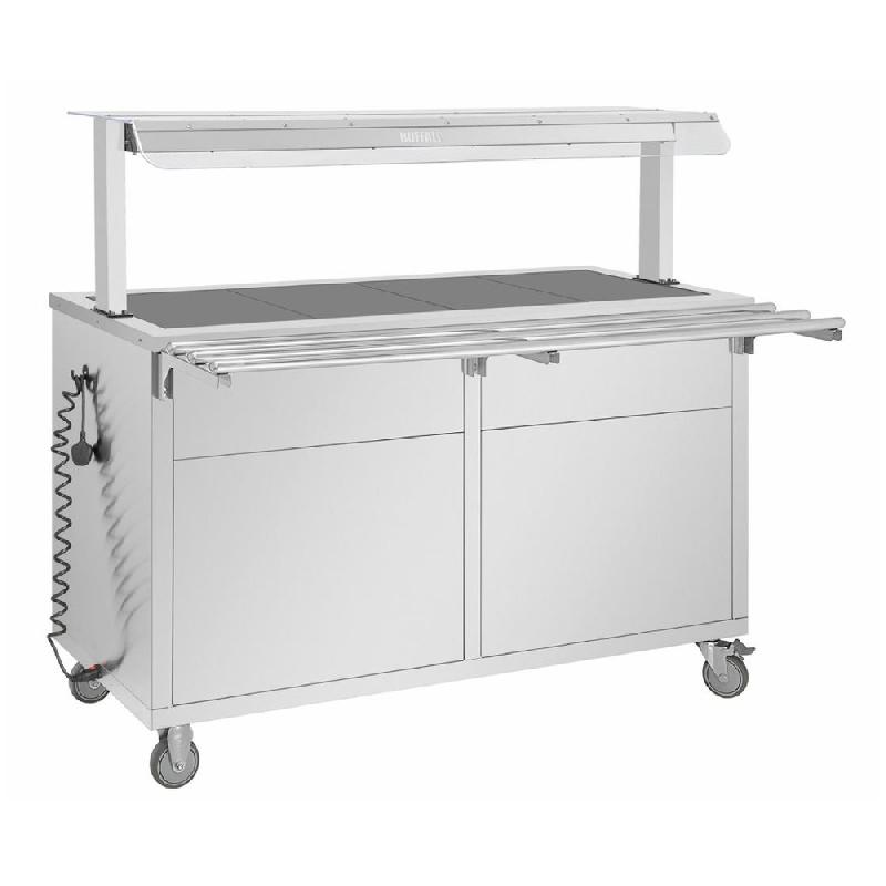 Buffet central mobile avec plaque chauffante 4 x GN 1/1 - Buffalo - JB187_5