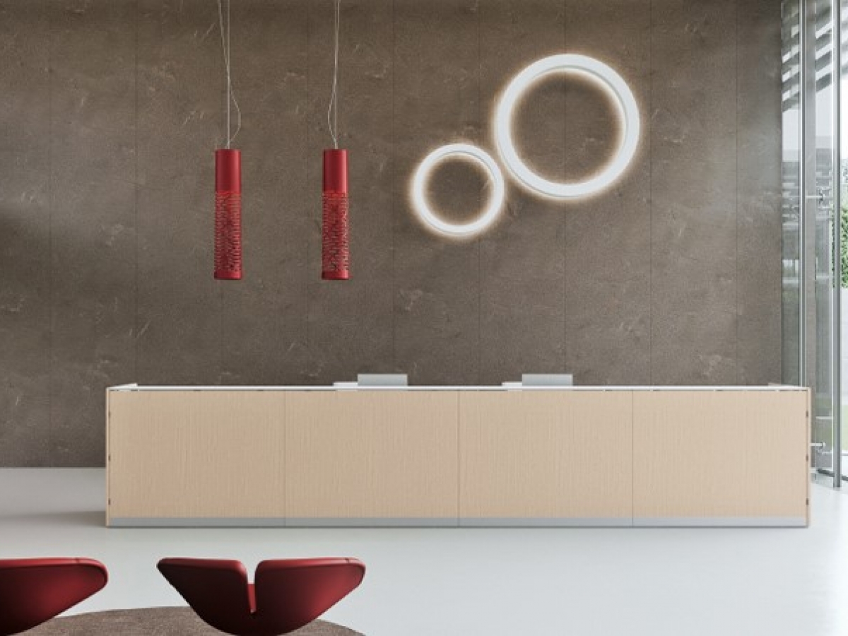 Banque d'accueil éclairée au design moderne et épuré - DV703 QUBO - Conception modulaire avec éclairage LED intégré_5