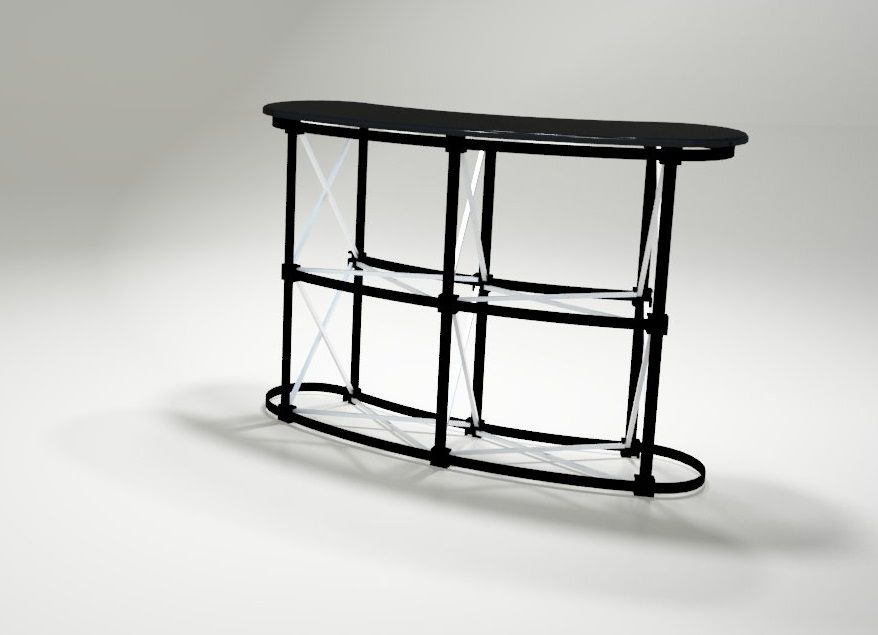 Comptoir pliable parapluie taille L - 2x2 avec plateau 40x130 cm et étagère intérieure_5