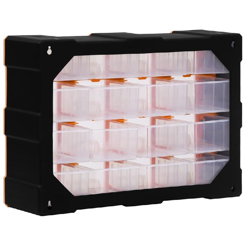 Vidaxl organisateur multi-tiroirs avec 16 tiroirs centraux 52x16x37 cm 149601_5