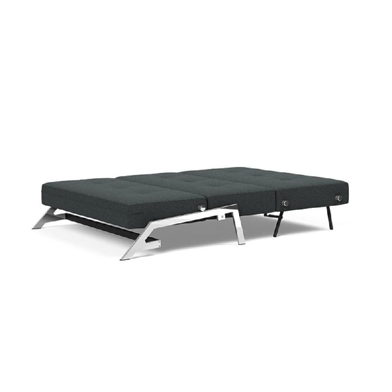 Innovation Living - Canapé design Cubed 02 Chrome convertible 200x160 cm - Tissu bouclé Black Raven_5