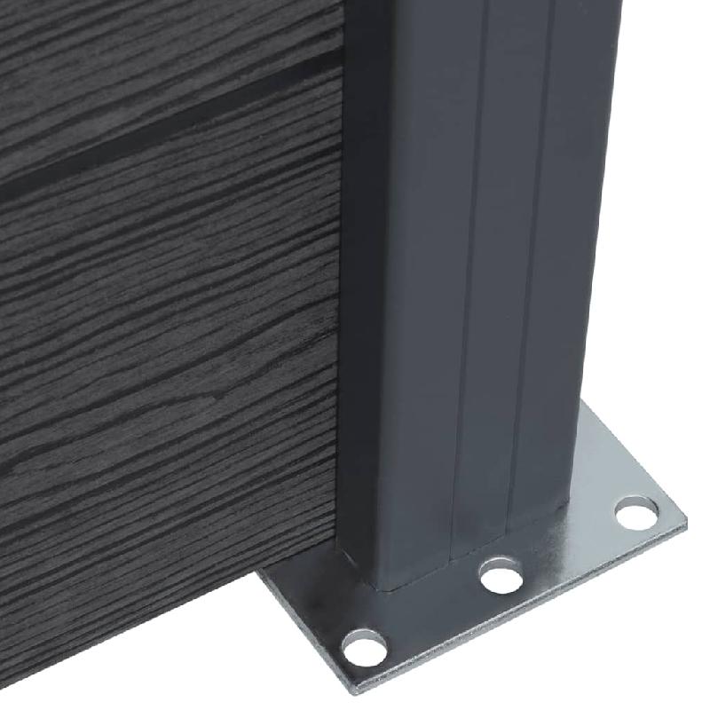 Vidaxl ensemble de panneaux de clôture gris 699x186 cm wpc 3211833_5