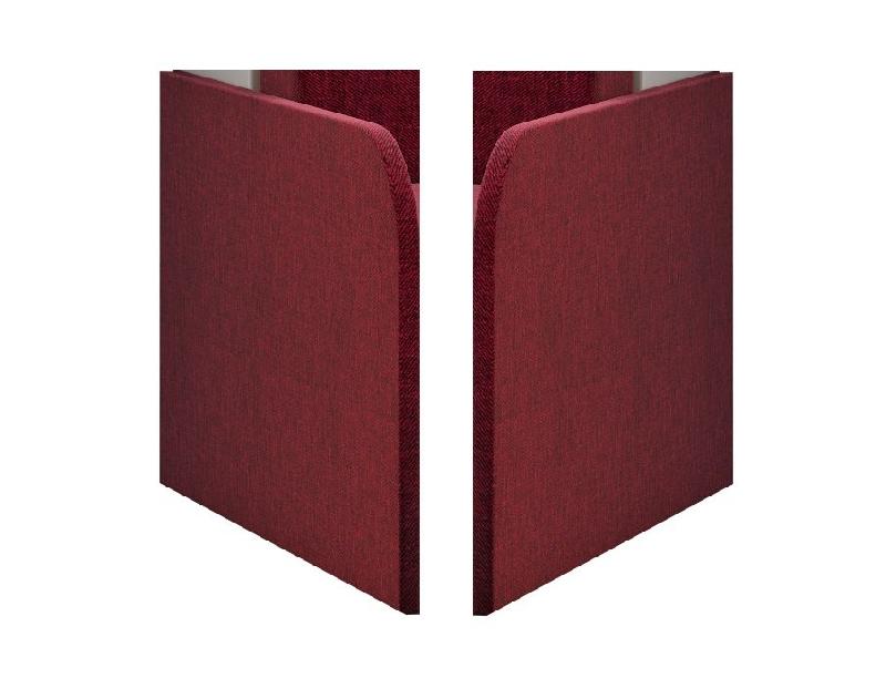 Armoire lit escamotable Dynamo Sofa blanc avec canapé + accoudoirs tissu rouge - Couchage 90x200 cm_5