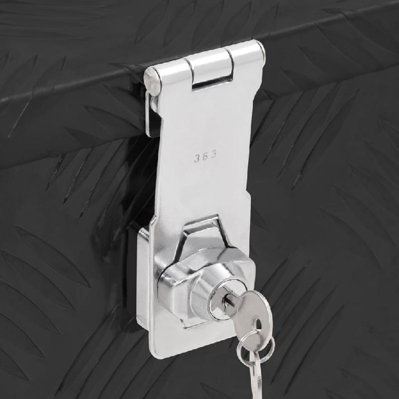 Vidaxl boîte de rangement noir 50x15x20,5 cm aluminium 152247_5