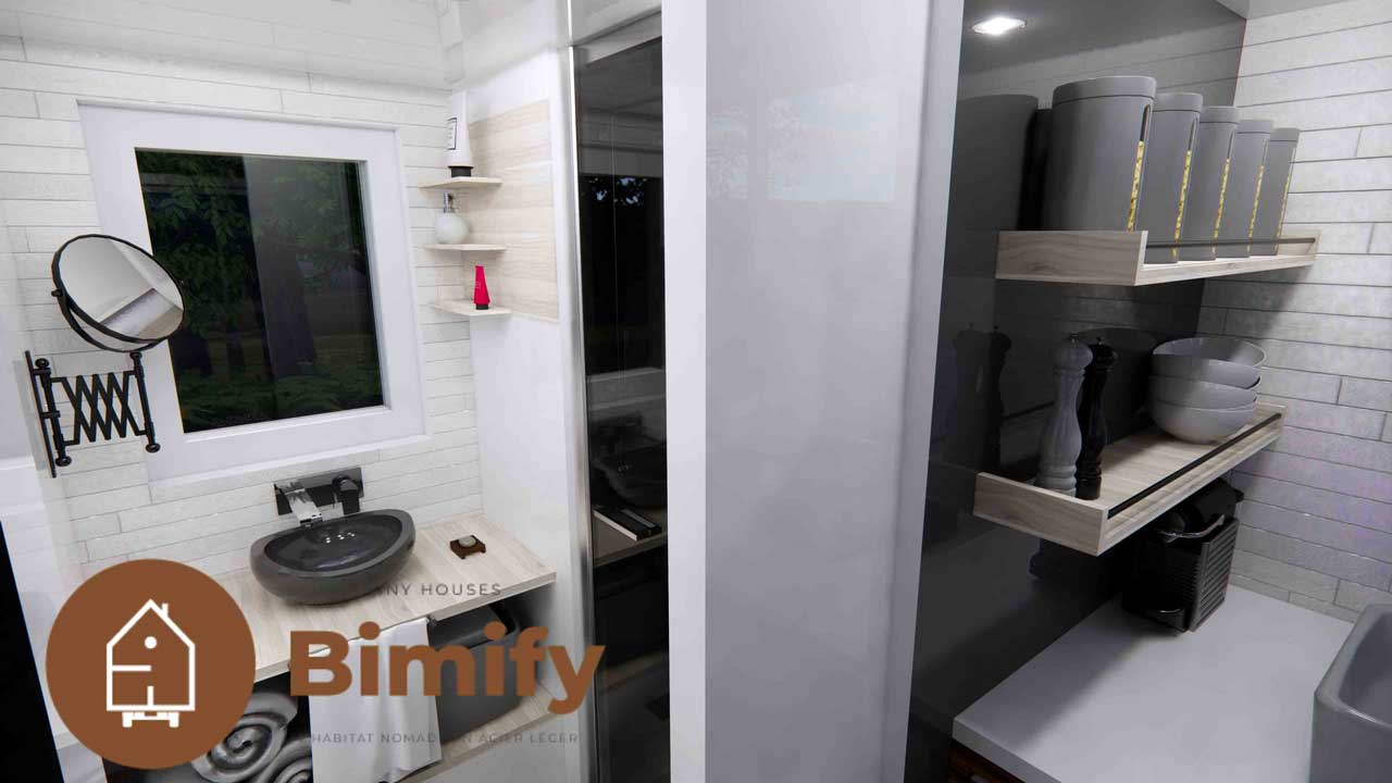 Tiny house double mezzanine - 4 à 6 personnes - Modèle Tiny Cosy 660 - Superficie totale 21,57 m²_5