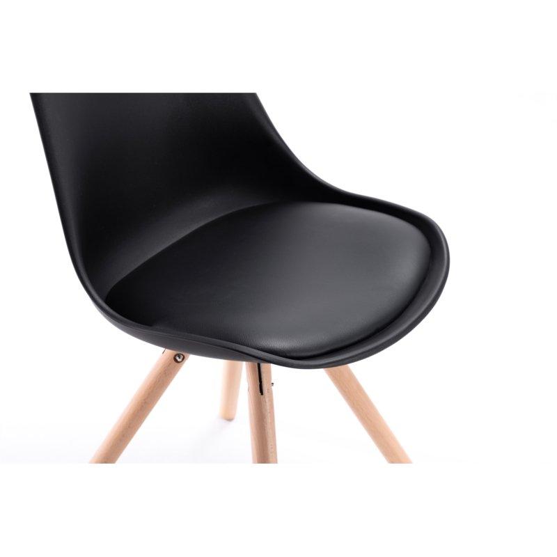 Lot de 2 chaises SANDO - Polypropylène noir avec coussin en polyuréthane et pieds en bois - Design chic et moderne_5