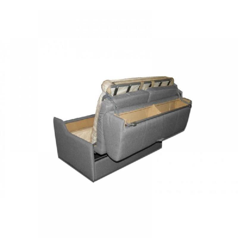 Canapé lit convertible 4 places Luna - ouverture express 160 cm - tweed gris - matelas 16 cm_5