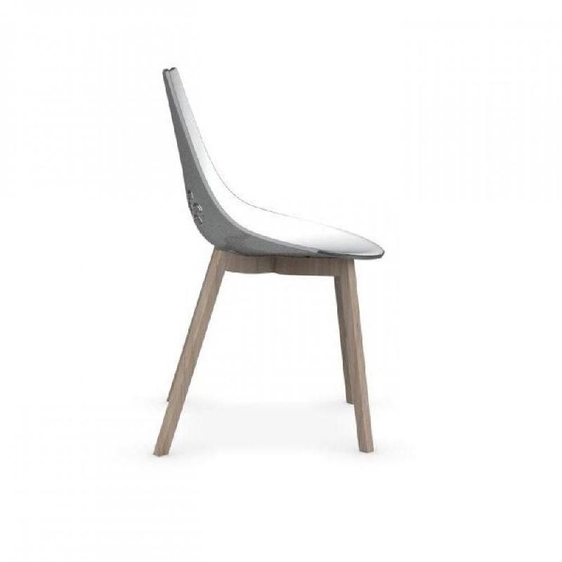 Lot de 2 chaises design Jam W - Transparent et bicolore - Piétement en frêne naturel - Fabrication italienne_5