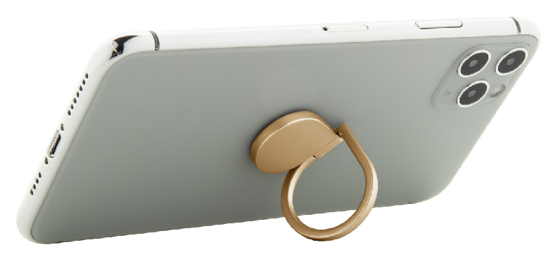 Support pour téléphone portable - anneau de support mobile en métal - base autocollante - couleur doré - 12.5 g_5