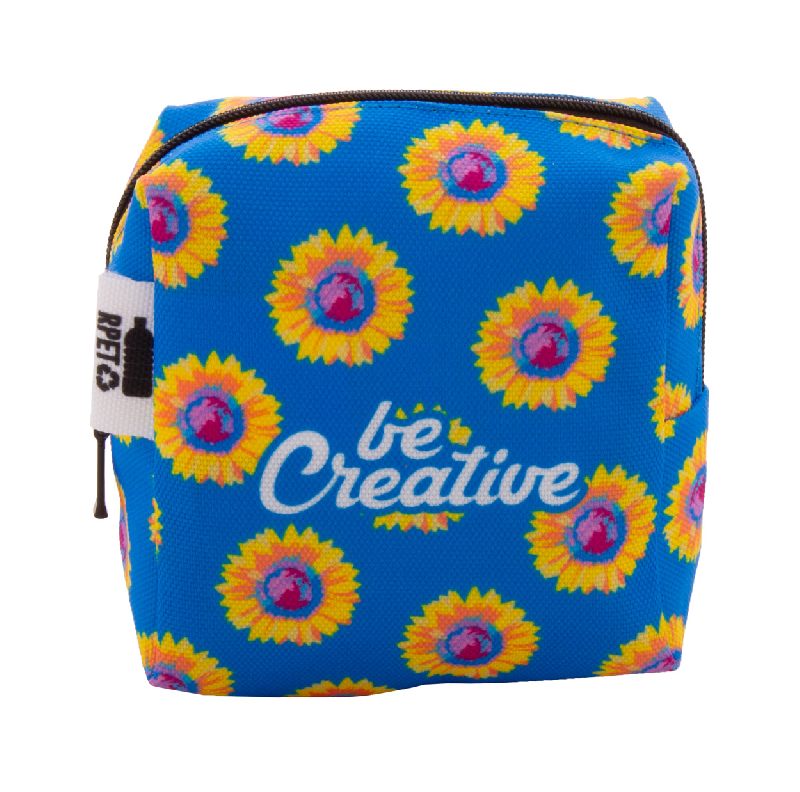 Trousse de maquillage personnalisée - polyester RPET 600D - impression sublimation - forme carrée - 50 pièces minimum_5
