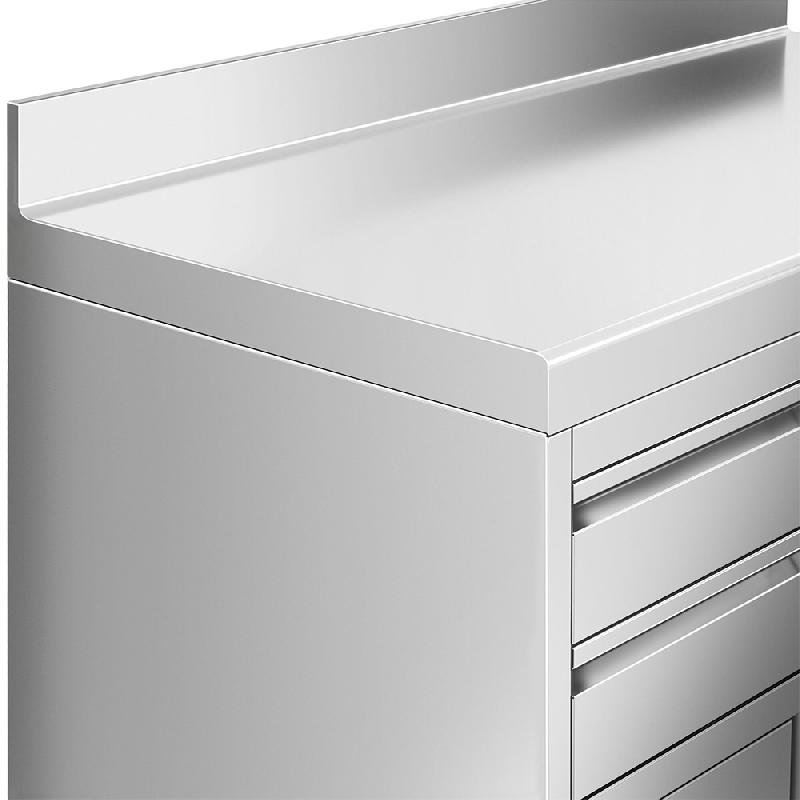 Meuble inox pour machine à café - 1200 x 600 mm - 2 tiroirs_5