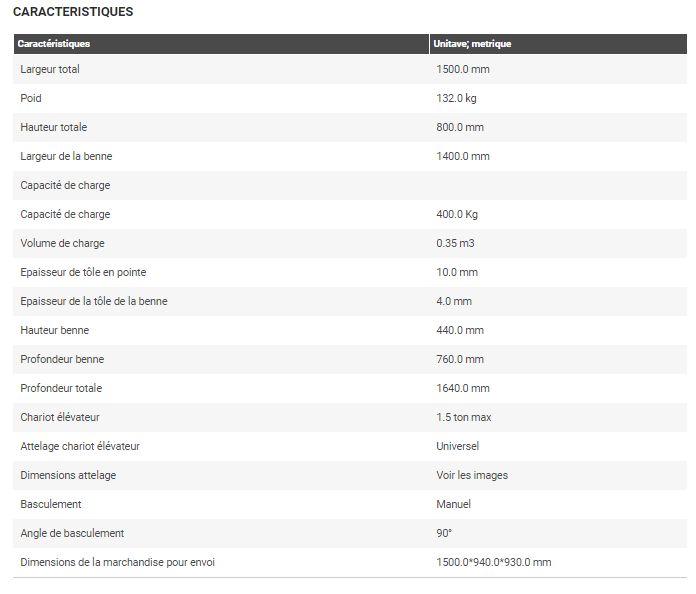 Prm-140-lm - godet pour chariot élévateur - deleks - poid : 132.0 kg_5