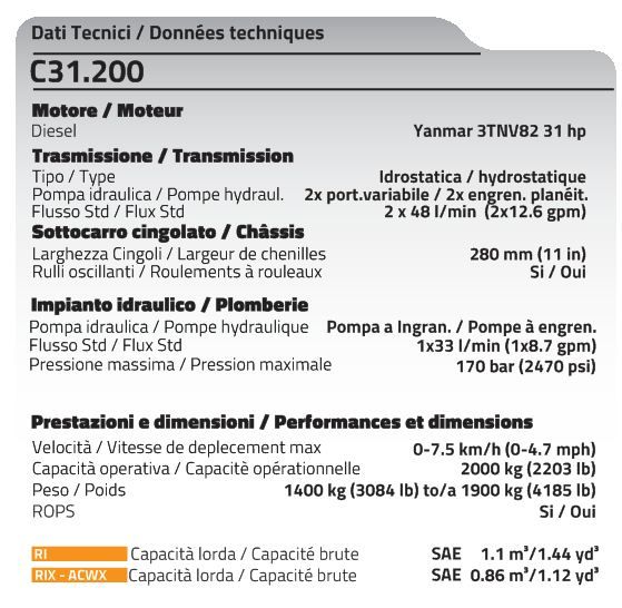 Mini-dumper Cormidi C200 - Hydrostatique - Diesel Yanmar 31 hp - Capacité 2000 kg_5