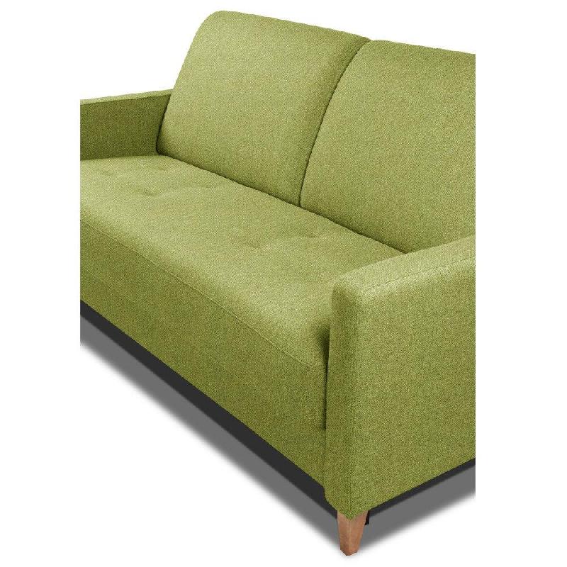 Canapé convertible OGGETTO - Matelas 16 cm - Système express - Sommier à lattes 140 cm - Tweed vert - RENATONISI_5