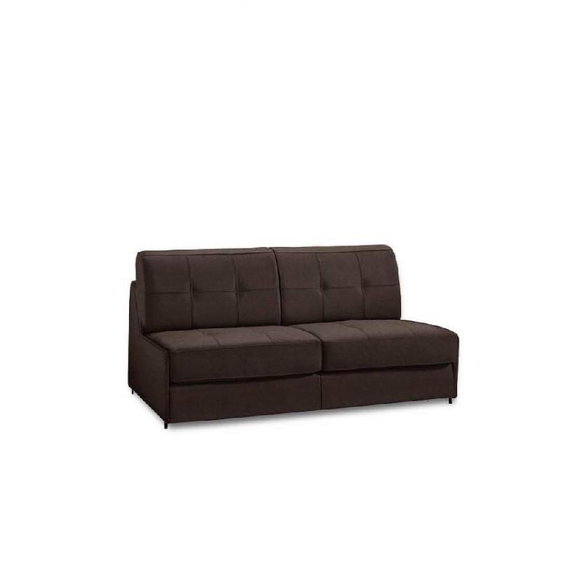 Canapé-lit compact 3-4 places Denso Rapid Express 160cm - microfibre marron - matelas 18 cm - sommier à lattes_5