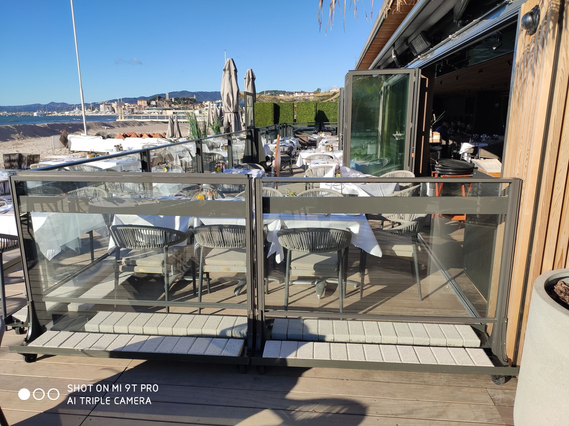 Paravent télescopique sur plateau de lestage - modulable et facile à déplacer_5