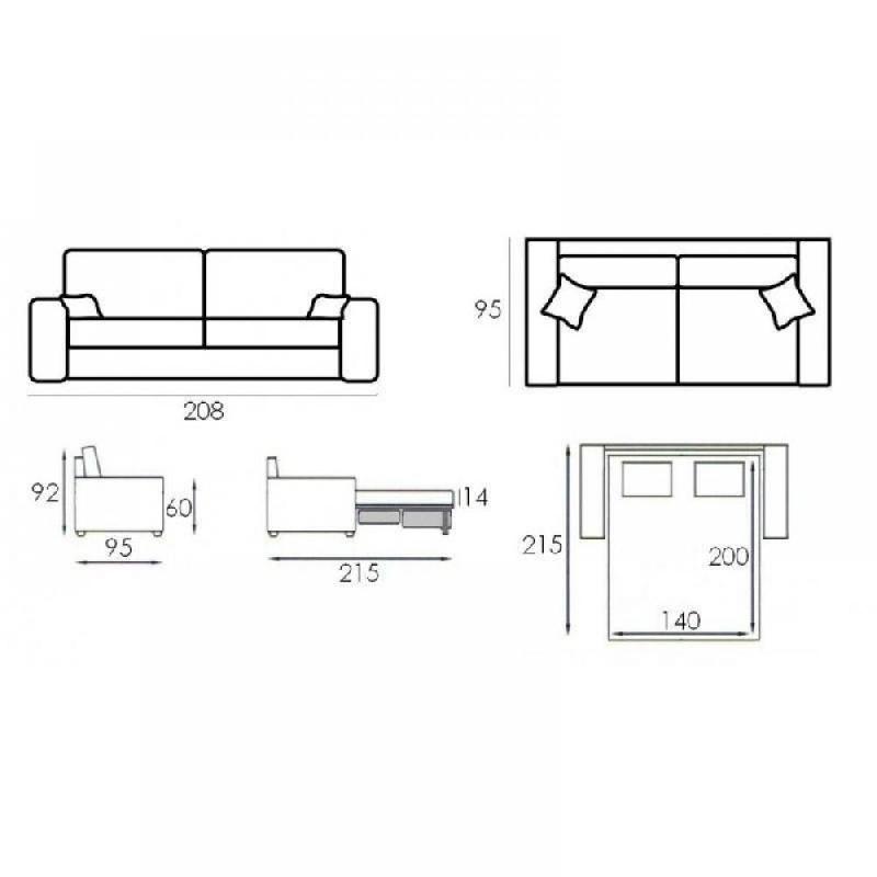 Canapé lit LE DIVA EASY OUVERTURE EXPRESS - 140x200 cm - Microfibre noire - Fabrication italienne_5