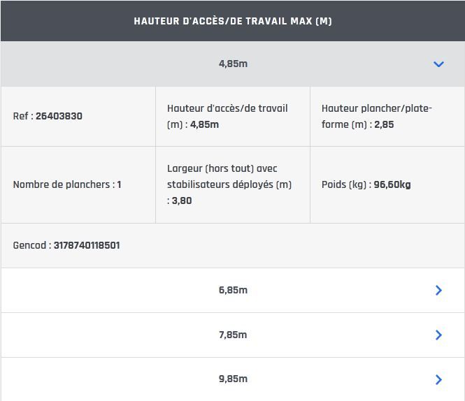 Échafaudage roulant aluminium Totem 2 Box 300 - Comabi SNC - Hauteur de travail maximale 9,85 m - Plateau bac_5