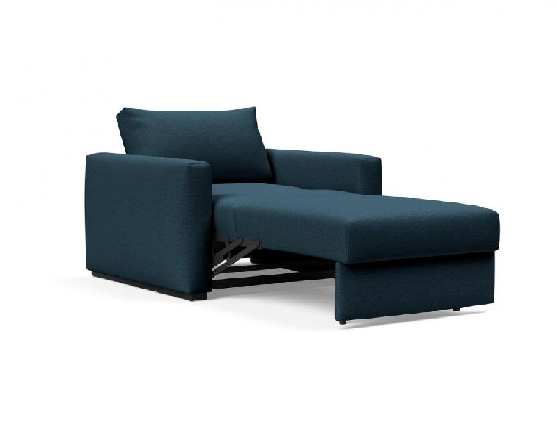 INNOVATION LIVING - Fauteuil design COSIAL Navy Blue convertible en lit 80x202 cm avec accoudoirs rembourrés_5
