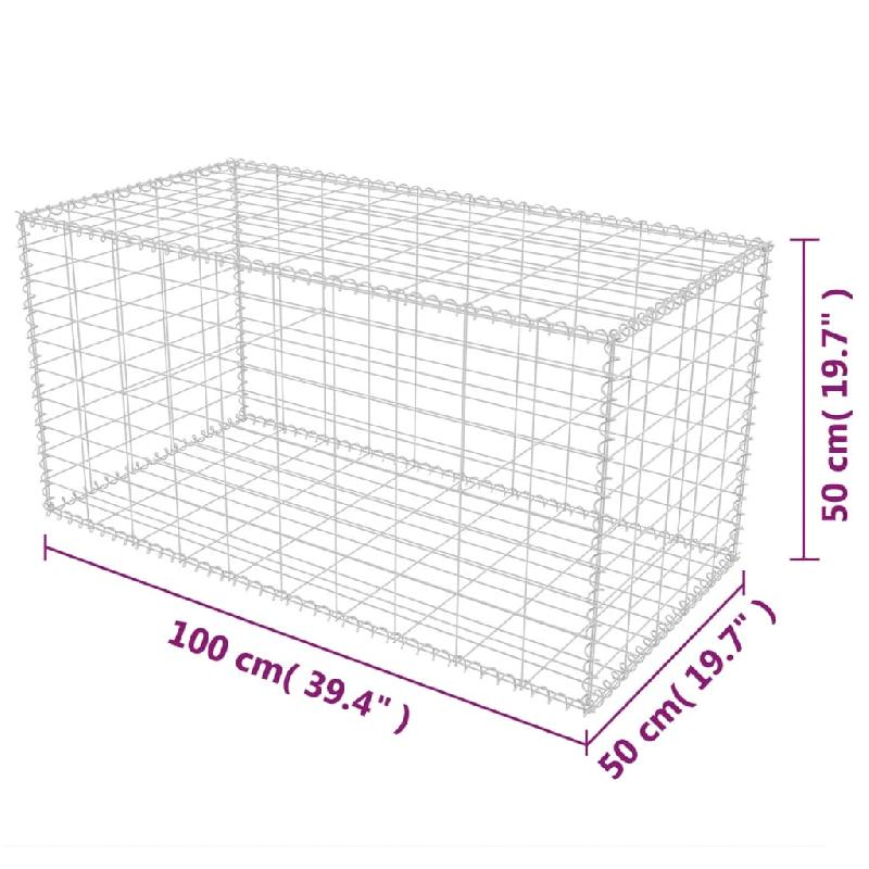 Vidaxl panier de gabion acier galvanisé 100x50x50 cm 142549_5