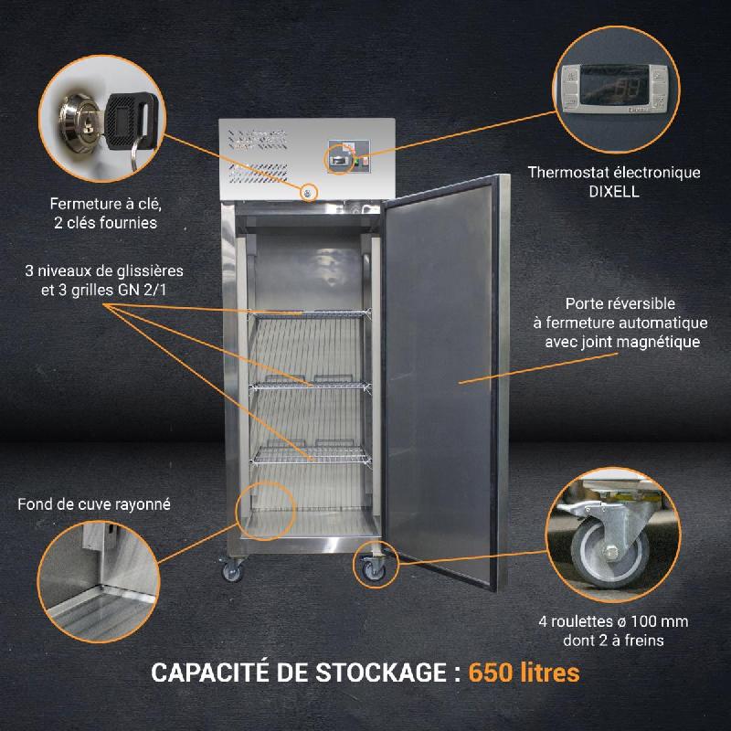 Armoire congélateur inox 650 litres GN 2/1 - 1 porte | L2g - GN650BT_5