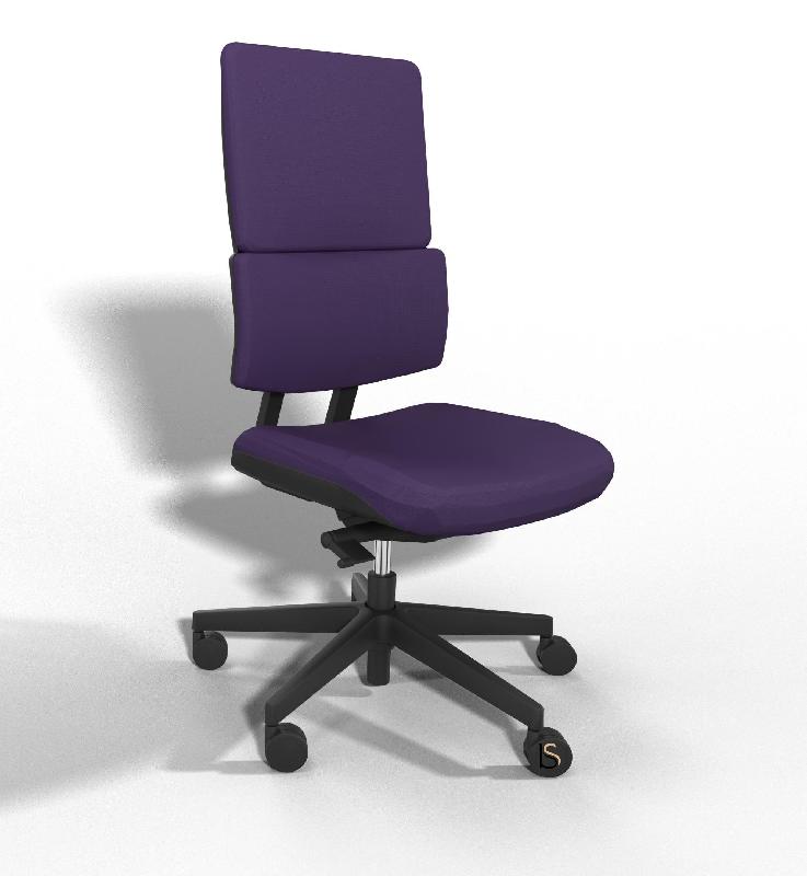 Siège de bureau Wi max avec renfort lombaires - Sokoa - Violet, Non, Oui, Sol dur_5