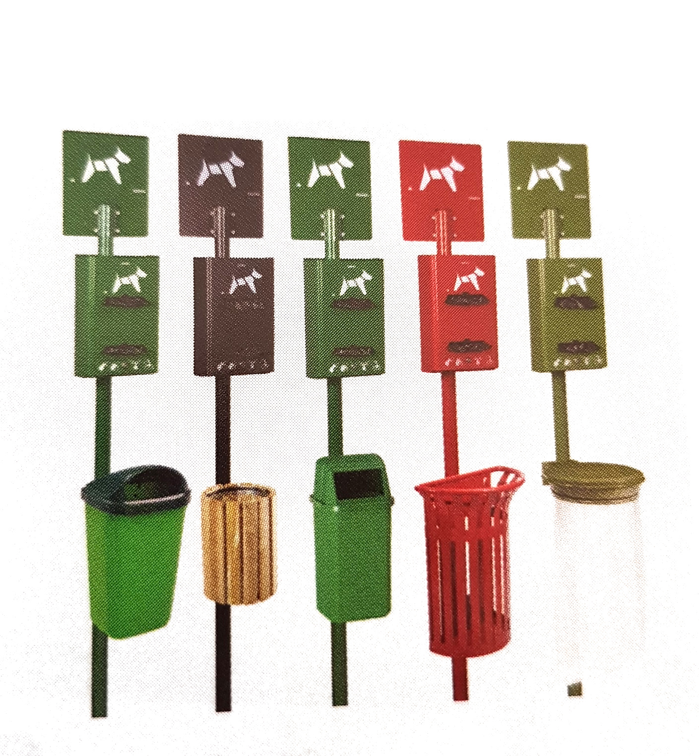 Borne de propreté hygiène canine sur poteau - 400 sacs - acier poudré anti-UV - antivandalisme - Hygeca_5