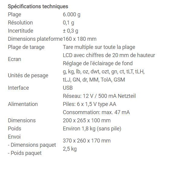 Balance compteuse - capacité 6 kg - affichage en différentes unités de pesage - PCE-BSH 6000 - plateau inox - PCE INSTRUMENTS_5