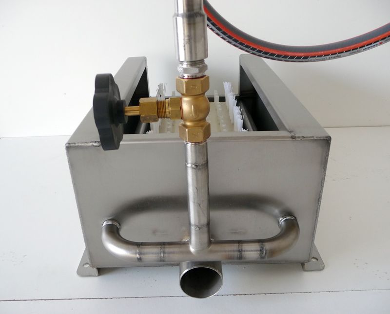 Lave-chaussures avec bassine - Acier inoxydable - Adapté pour 1 à 3 personnes - Brosses de nettoyage et système de régulation d'eau_5