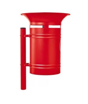 Corbeille publique Vanoise - 40 Litres - Acier avec pied latéral cintré - Verrouillage par serrure et clé triangle_5