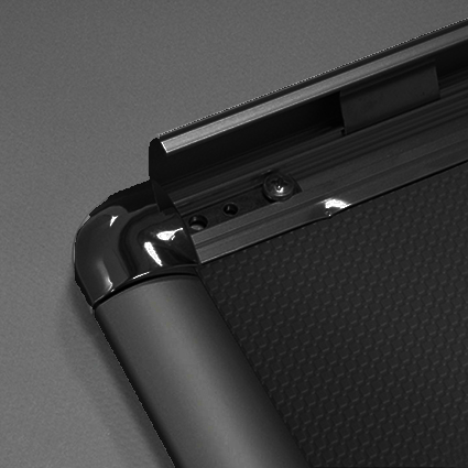 Porte-affiche A4 simple-face pied H 158 cm noir Réf : 214062NR_5