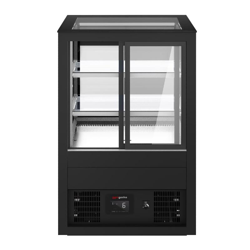 Vitrine à pâtisserie réfrigérée 810 mm - LED et 2 étagères_5