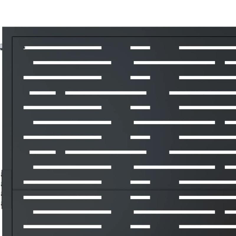 Vidaxl portail de jardin anthracite 105x205 cm conception de carré 153195_5