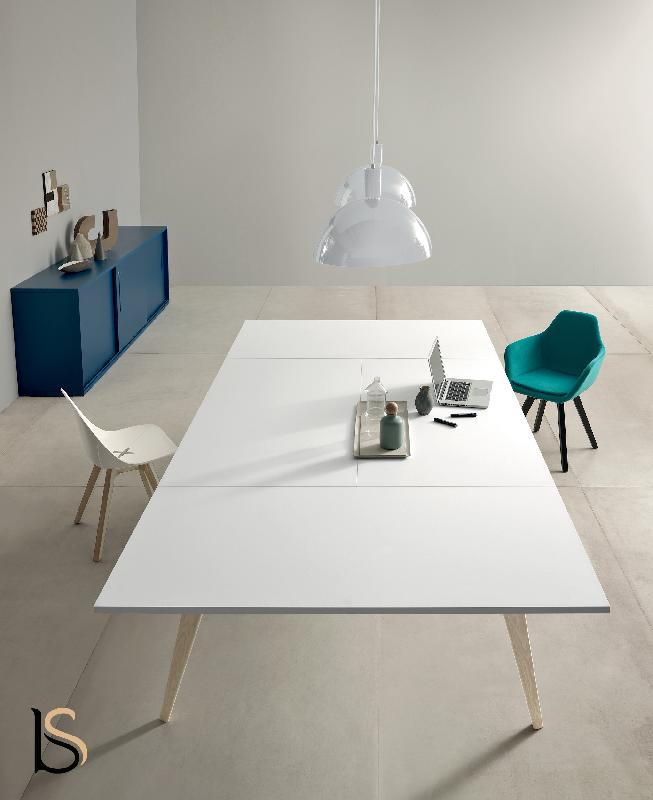 Grande table de réunion Pigreco Up - Martex - Blanc, 300_5