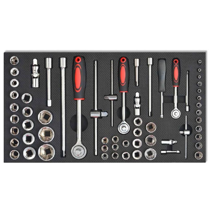 Vidaxl chariot à outils pour atelier avec 1125 outils acier rouge 142248_5